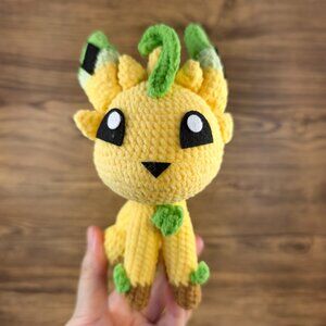 Handmade Amigurumi Crochet Pokemon Leafeon Plushie